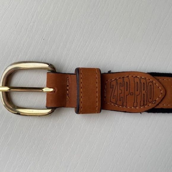 ZEP PRO Leather Canvas Belt USC Logo Embroidery Size 32 - Picture 5 of 11